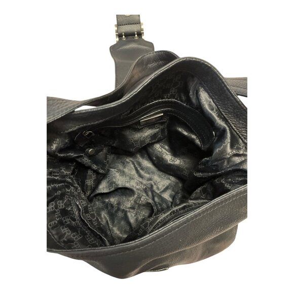 Banana Republic Black Leather Shoulder Bag – Buckle Flap Style – 2010s - Picture 6 of 6